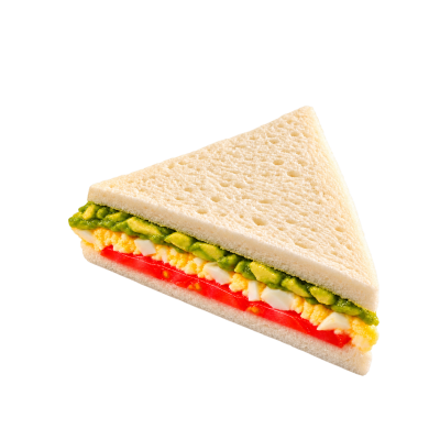 Triple de tomate, huevo y palta